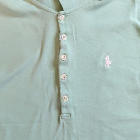 Polo Ralph Lauren Shirt Small Mint Green Preppy Shirt Sleeve Spring Cotton Petit - Picture 2 of 7